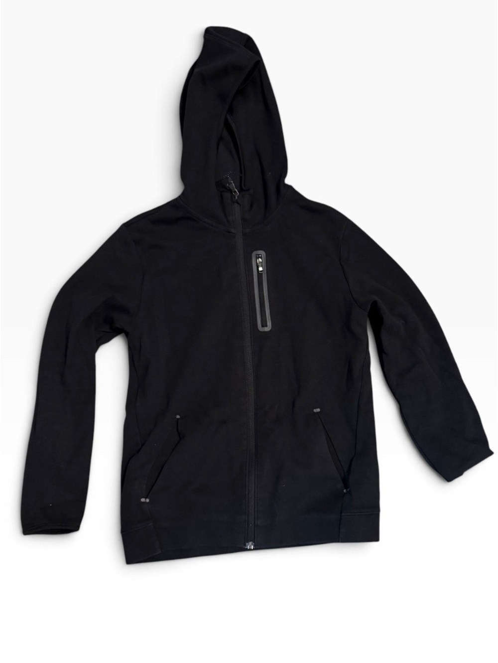 Old Navy Active Black Dynamic Fleece Full Zip Hoodie Size L (10-12)